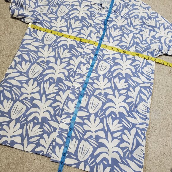 ALLFENIX NWT Botanical Cabana Button Down Front Shirt SS Powder Blue Mens Medium - Picture 10 of 10